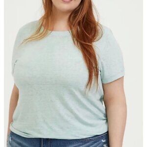 Torrid Size 3 Teal Short Sleeve Tee -- STAINED